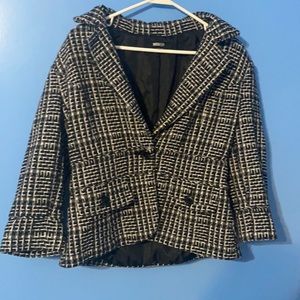 Black and white blazer